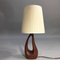 Table Lamp in Teak with Fabric Shade, 1950s, Image 1