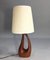 Table Lamp in Teak with Fabric Shade, 1950s 2