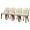 Art Deco Walnut & Leather Tub Dining Chairs, Set of 4, Image 9