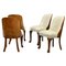 Art Deco Walnut & Leather Tub Dining Chairs, Set of 4, Image 4