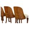 Art Deco Walnut & Leather Tub Dining Chairs, Set of 4 2