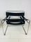 Sedie Wassily in pelle nera e metallo cromato di Marcel Breuer per Cassina, set di 2, Immagine 4