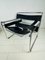 Sedie Wassily in pelle nera e metallo cromato di Marcel Breuer per Cassina, set di 2, Immagine 6