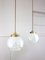 Mid-Century Murano Glass and Brass Pendant Lamp, Image 1