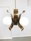 Vintage Minimalist Copper and Opaline Chandelier, 1970s, Image 7