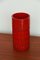 Zylindrische rote Keramikvase von Aldo Londi für Bitossi, Italien 1