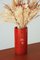 Cylindrical Red Ceramic Vase by Aldo Londi for Bitossi, Italy 2