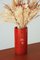 Cylindrical Red Ceramic Vase by Aldo Londi for Bitossi, Italy, Image 2