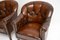 Antique Swedish Leather Armchairs, Set of 2, Image 5