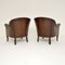 Antique Swedish Leather Armchairs, Set of 2 8