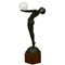 Art Deco Bronze Lamp Life Size Clarte Standing Nude with Globe by Max Le Verrier with Foundry Mark 186 Cm. 3