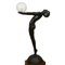 Lámpara Clarte de pie Art Déco de bronce con globo terráqueo de Max Le Verrier con Foundry Mark 186 cm., Imagen 10