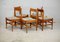 5 Wooden Chairs Flavored Base, Circa 1975., Set of 5 1