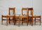 5 Wooden Chairs Flavored Base, Circa 1975., Set of 5, Image 17