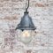 Lampe à Suspension Industrielle Vintage en Verre Rayé Transparent et Gris 4
