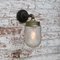 Vintage Frosted Glass & Brass Cast Iron Arm Scone Wall Light 8