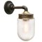 Vintage Frosted Glass & Brass Cast Iron Arm Scone Wall Light, Image 2