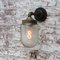 Vintage Frosted Glass & Brass Cast Iron Arm Scone Wall Light 6