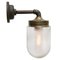 Vintage Frosted Glass & Brass Cast Iron Arm Scone Wall Light, Image 4