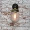 Vintage Frosted Glass & Brass Cast Iron Arm Scone Wall Light 7