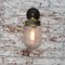 Vintage Frosted Glass & Brass Cast Iron Arm Scone Wall Light, Image 7