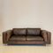 Mid-Century French Brown Leather Sofa, 1978s 1