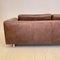 Mid-Century French Brown Leather Sofa, 1978s 15