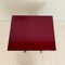 Mid-Century Italian Black Serving / Side Table with a Red Glass Top, 1950s 4
