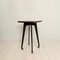 Mid-Century Italian Black Serving / Side Table with a Red Glass Top, 1950s 1