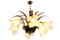 Vintage Brutalist Chandelier with Six Flower-Shaped Shades, 1970s 4