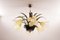 Vintage Brutalist Chandelier with Six Flower-Shaped Shades, 1970s, Image 1