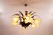 Vintage Brutalist Chandelier with Six Flower-Shaped Shades, 1970s 6