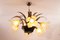 Vintage Brutalist Chandelier with Six Flower-Shaped Shades, 1970s 7