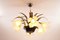 Lámpara de araña brutalista vintage con seis pantallas en forma de flor, años 70, Imagen 5