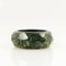 Green Acrylic Glass Cuff Bracelet with Gold Baguette Inserts, Image 7