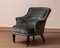French Napoleon III Velvet Jacquard Club Chair, 1900s 1