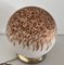 Mid-Century Italian Table Lamp with Murano Glass Ball and Copper-Colored Murrine, 1970s 2
