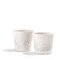 Japanese Minimalist White Crackle Raku Ceramics Bowls, Set of 2, Image 1