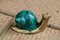 Italian Green Brass and Ceramic Snail, 1970s 1