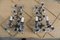 French Brass and Crystals Wall Lights, 1950s, Set of 2, Image 4