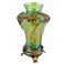 Art Nouveau Iridescent Glass Vase with Bronze Overlay, 1900s 1
