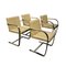 Cream Leather Brno Chairs by Ludwig Mies van der Rohe for Knoll, 1920s, Set of 4 2