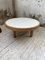 Table Basse Ronde en Céramique Blanche et Bois 25