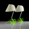 Vintage Green Acrylic Table Lamps attributed to Apolinary Galecki, 1960s, Set of 2 3