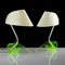 Vintage Green Acrylic Table Lamps attributed to Apolinary Galecki, 1960s, Set of 2 1