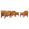 Italian Buffalo Cognac Leather Cab 415 Club Chairs by Mario Bellini for Cassina, 1980s, Set of 4 1