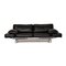 Black Leather Gaetano 687 Two-Seater Sofa with Relax Function from WK Living 1