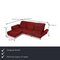 Wine Red Brühl Moule Fabric Corner Sofa with Function 2