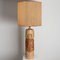 Large Ceramic Lamp with Custom Made Silk Lampshade by R Houben, 1960s, Image 1