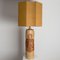 Grande Lampe en Céramique avec Abat-Jour en Soie par R Houben, 1960s 11